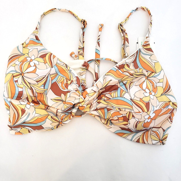 NEW!! L*Space Womens SIZE DD Tropical Floral Peach Ringo Swim Top Only LSRIT21P - Picture 4 of 12